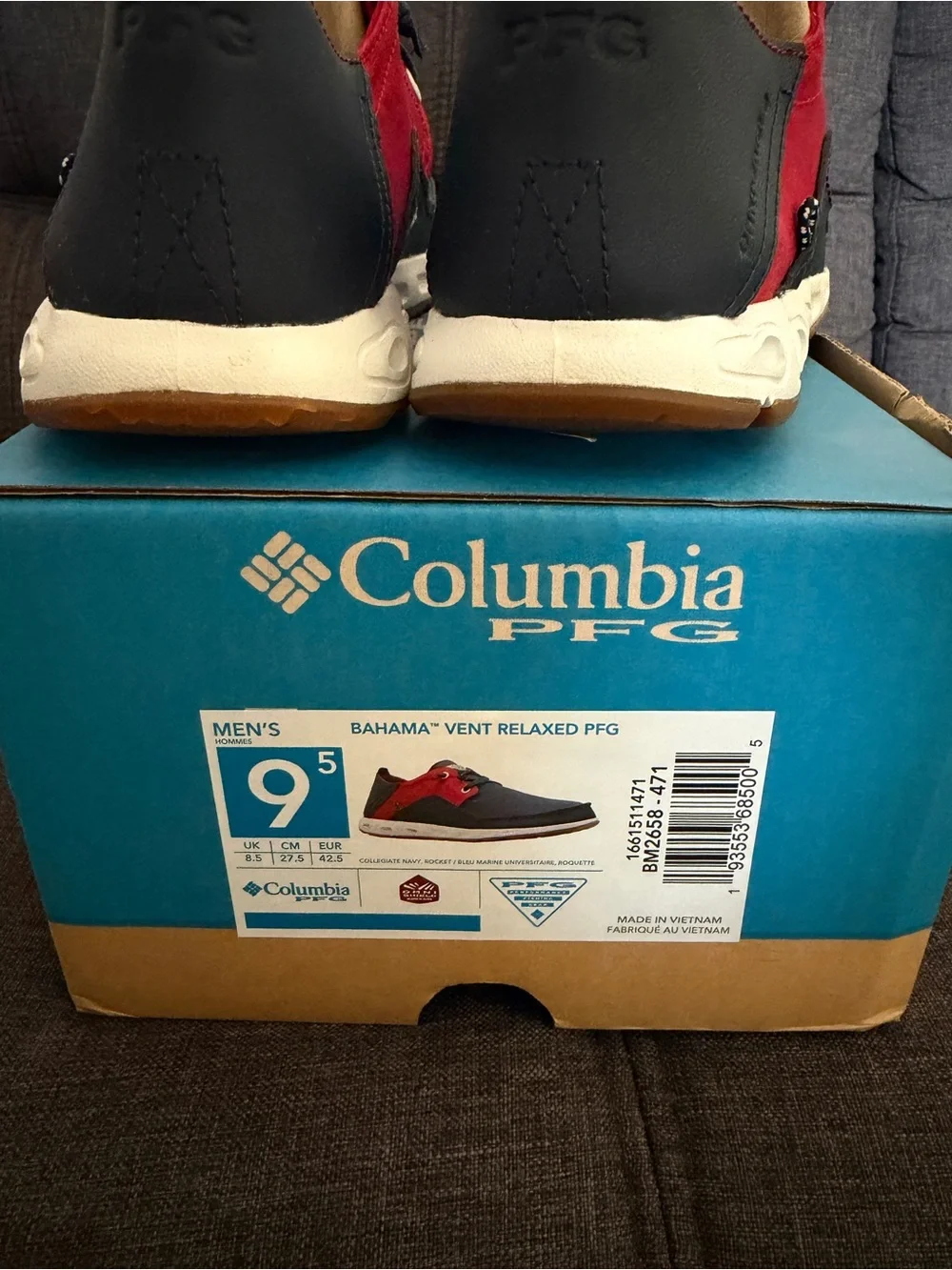 Men's Navy and Red Casual Boat Shoes